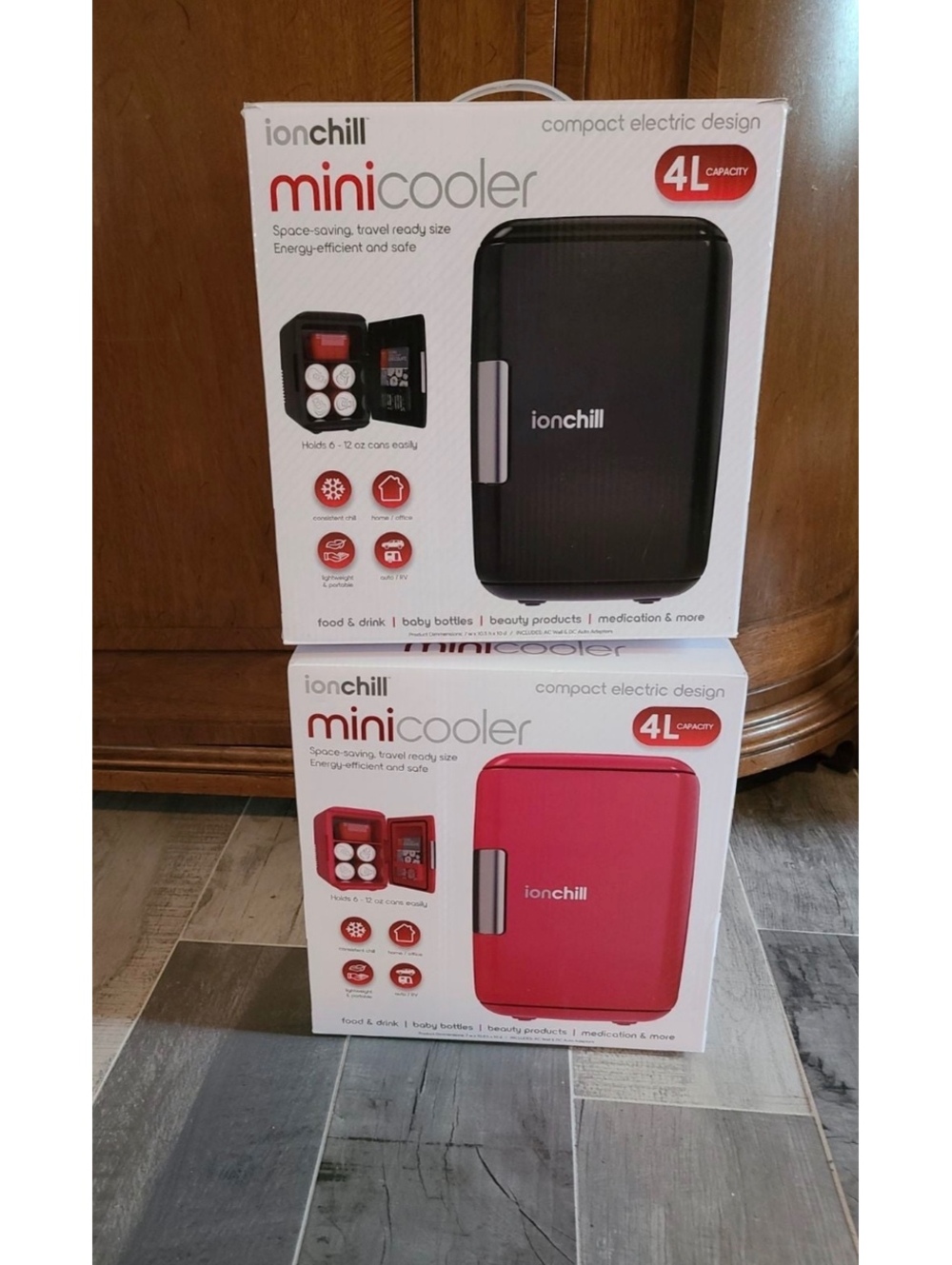 (2) New Red & Black IonChill Mini Cooler